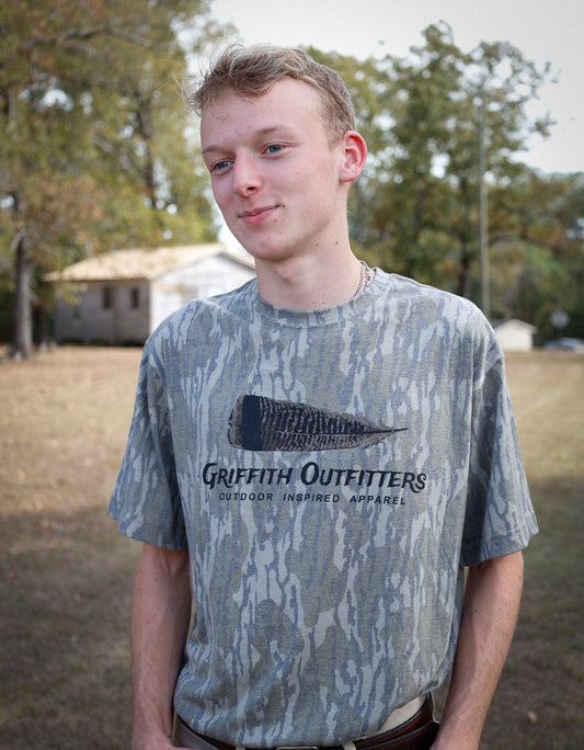 "Tail Feather" Mossy Oak Bottomland Tee